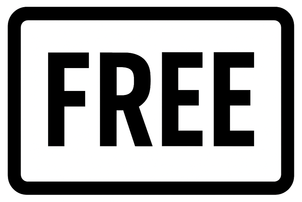 Icon in black and white said FREE